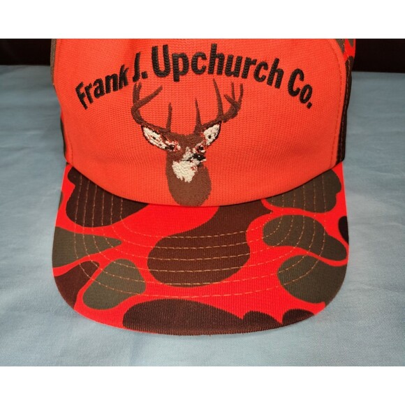 Vintage Frank Upchurch Co Deer Hunting Snapback Cap Hat Orange High Visibility 1 - Picture 15 of 16